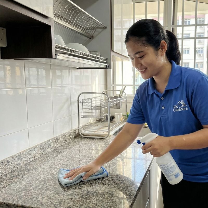 Go Cleaners team member cleaning a kitchen oven